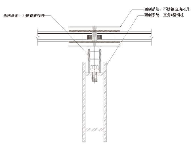 直角不銹鋼井型型材大跨度幕墻系統(tǒng)