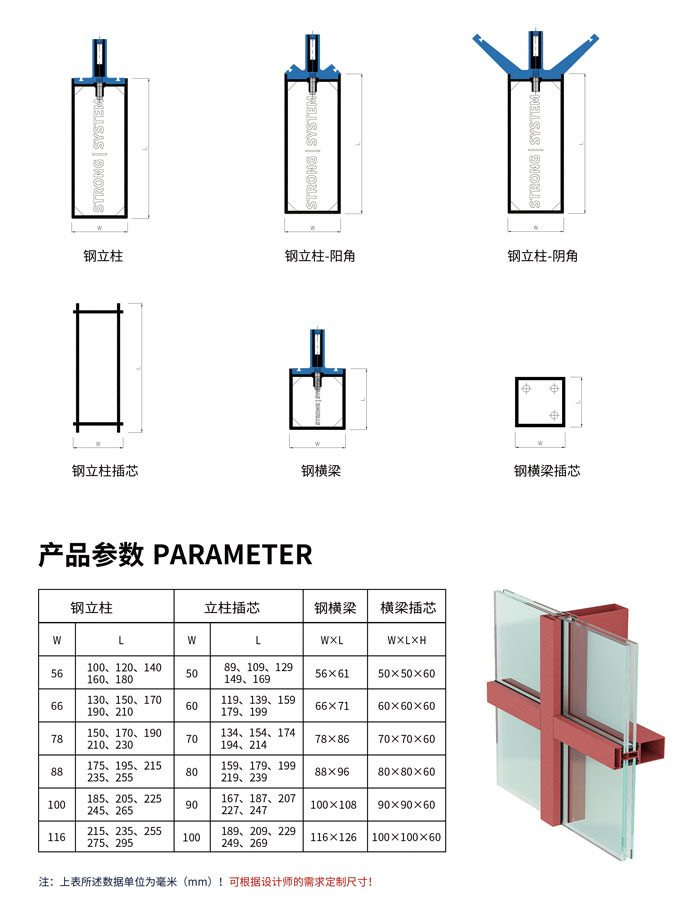 矩形鋼幕墻系統(tǒng)(圖2)