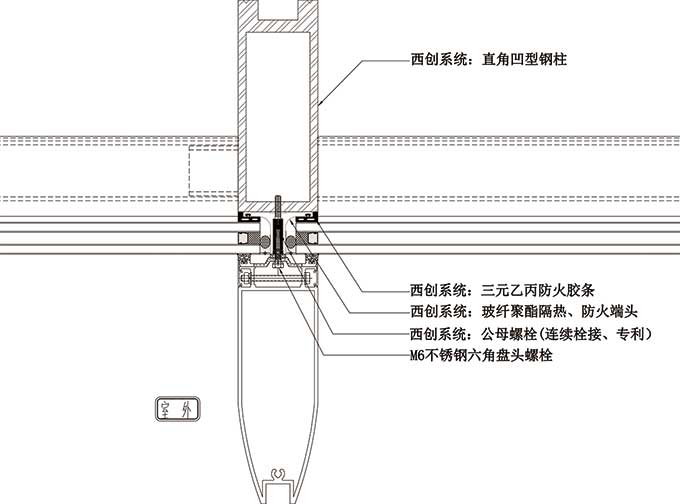 直角凹型精制鋼鋼幕墻系統(tǒng)(圖1)