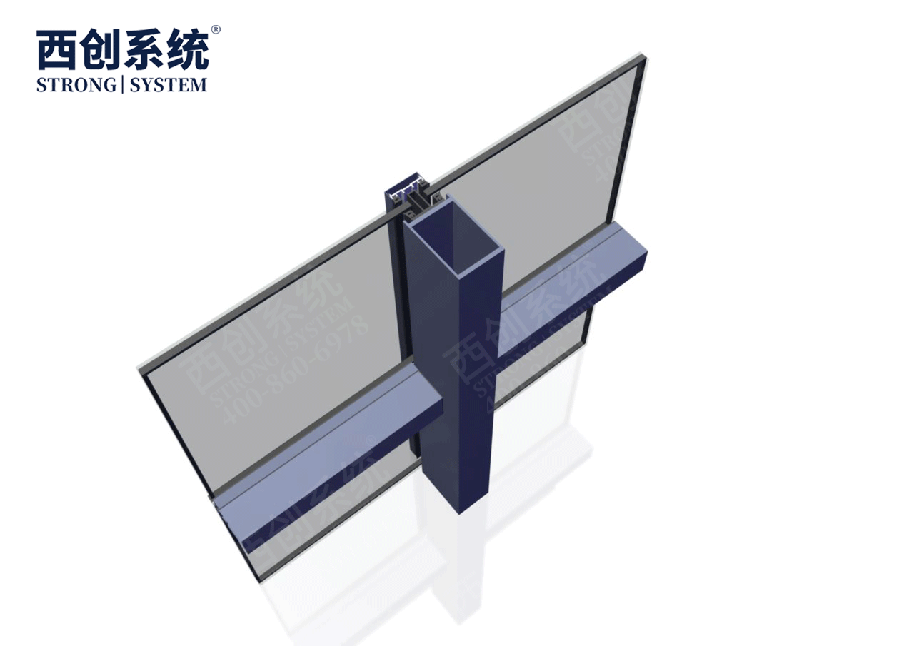 140mm×90mm×4mm×8mm江蘇蘇州項目對稱等壁厚凹型直角鋼玻璃幕墻系統(tǒng)——西創(chuàng)系統(tǒng)(圖6)